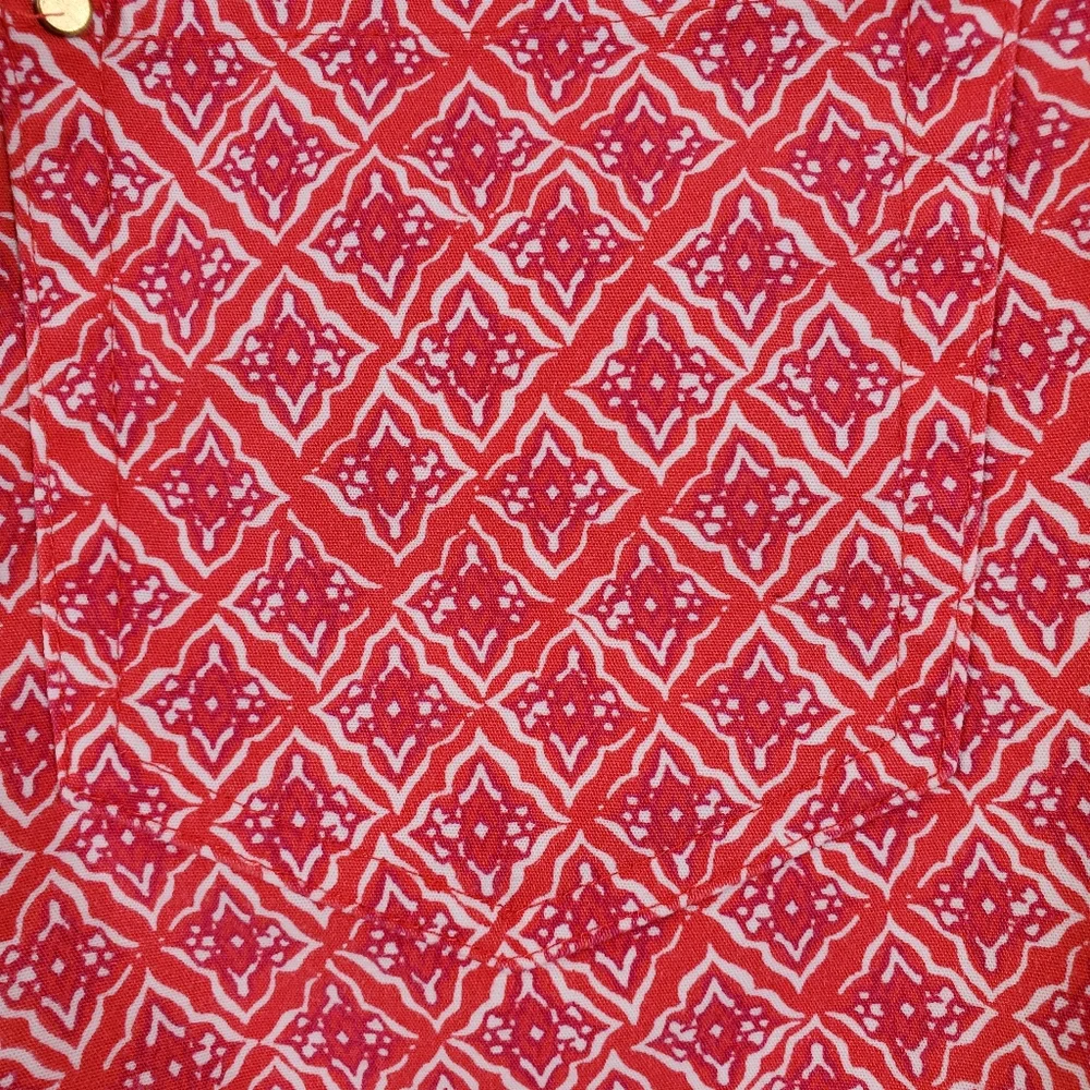 Chico’s Red White Geometric Crop Pants 4th of July Americana Summer Capri